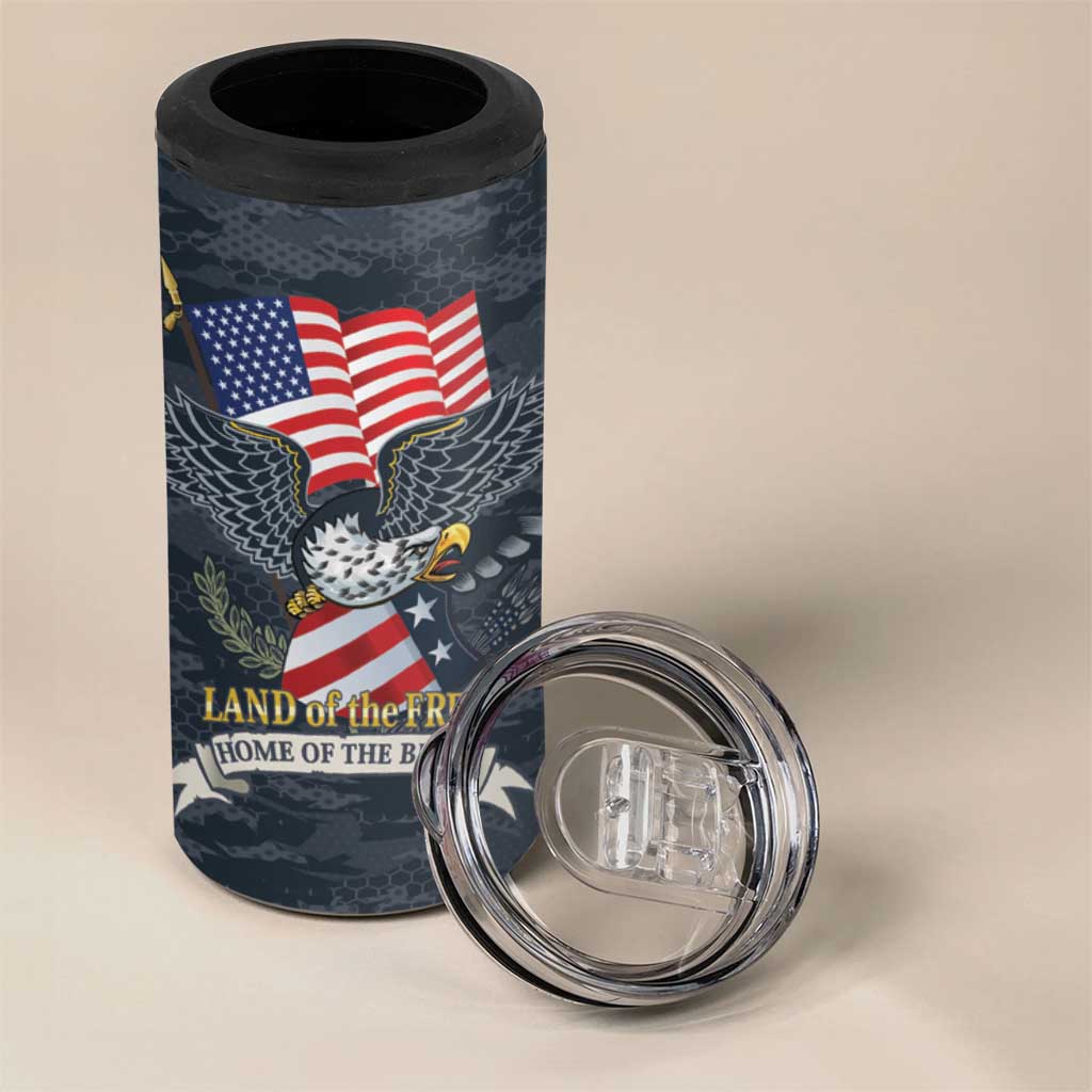 Brave Souls Remembered Patriotic Military Tribute Art 4 in 1 Can Cooler Tumbler