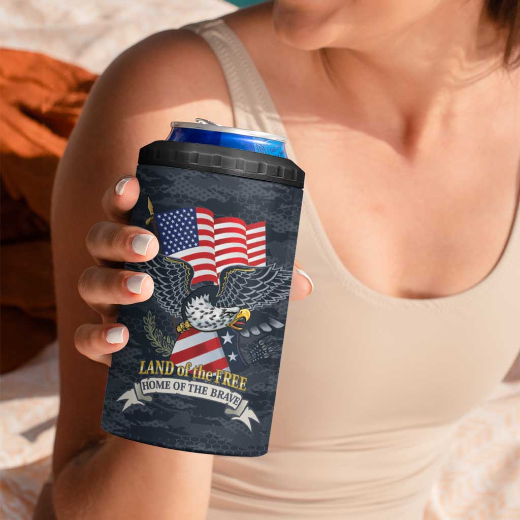 Brave Souls Remembered Patriotic Military Tribute Art 4 in 1 Can Cooler Tumbler