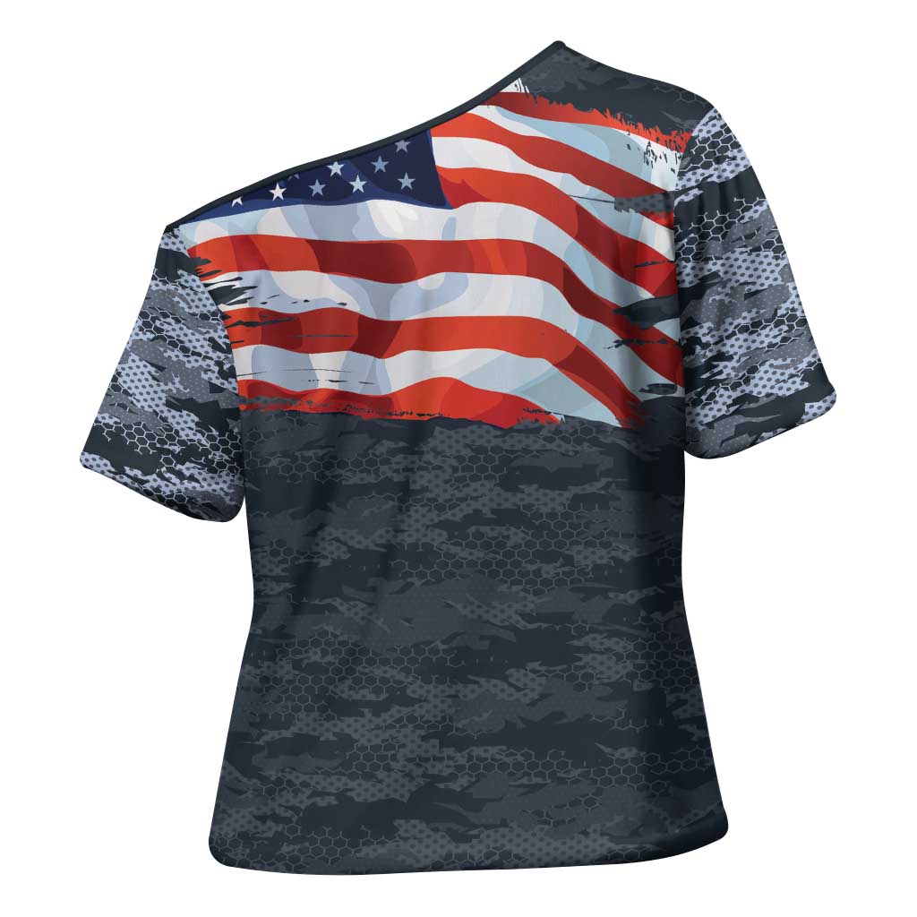 Brave Souls Remembered Patriotic Military Tribute Art Cross Shoulder Shirt