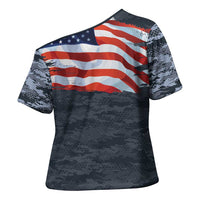 Brave Souls Remembered Patriotic Military Tribute Art Cross Shoulder Shirt