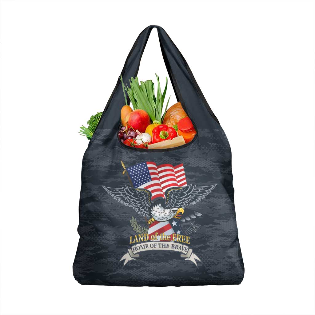 Brave Souls Remembered Patriotic Military Tribute Art Grocery Bag