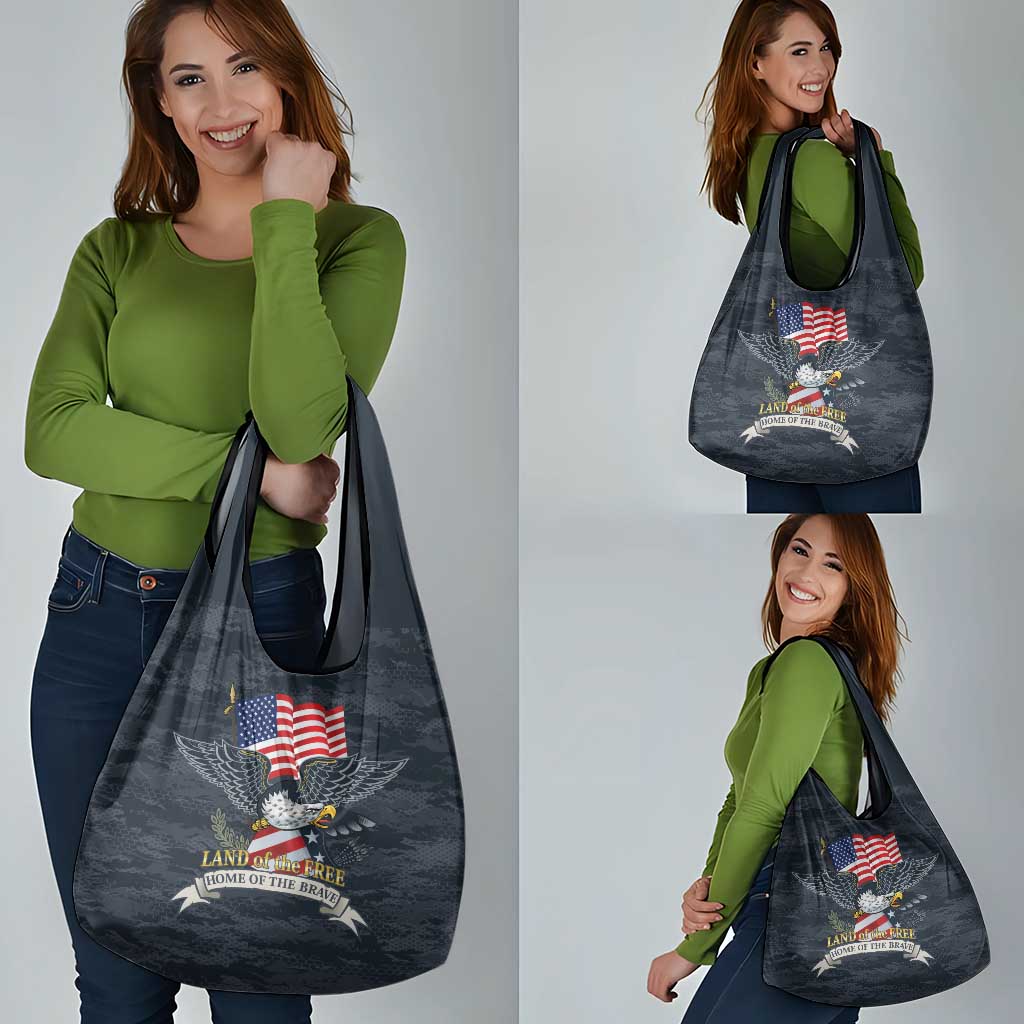Brave Souls Remembered Patriotic Military Tribute Art Grocery Bag