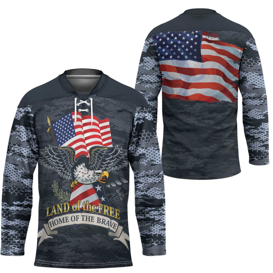 Brave Souls Remembered Patriotic Military Tribute Art Hockey Jersey