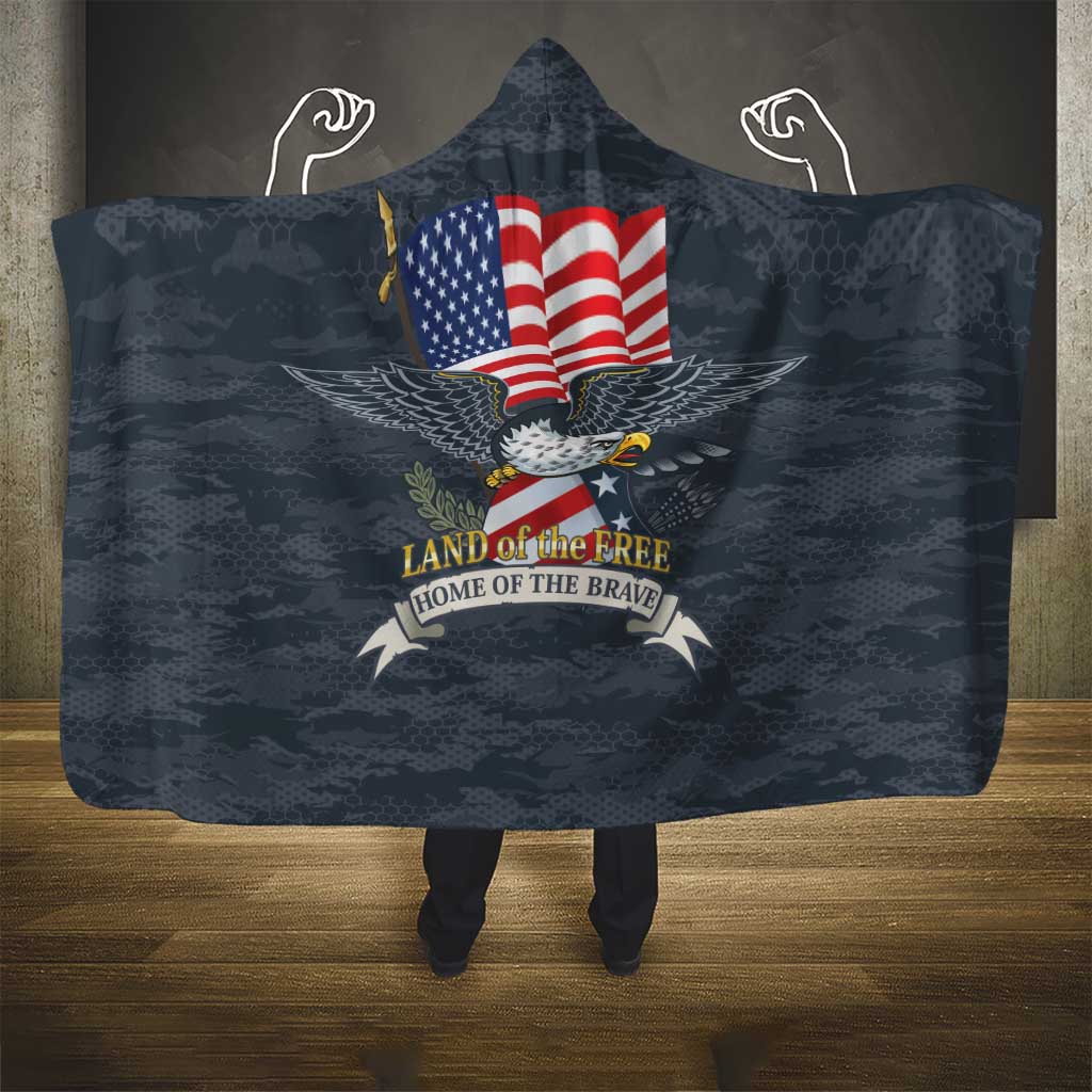 Brave Souls Remembered Patriotic Military Tribute Art Hooded Blanket
