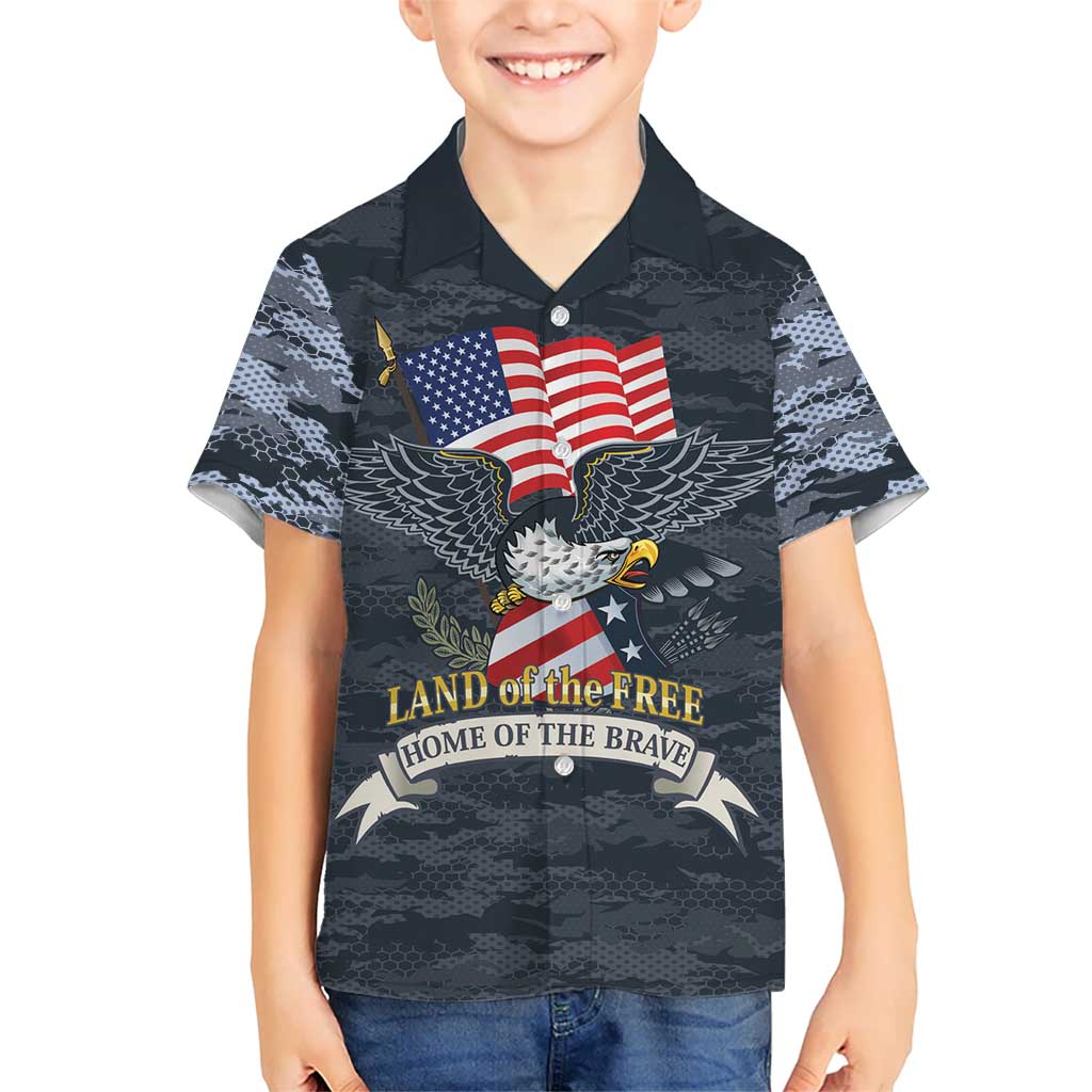 Brave Souls Remembered Patriotic Military Tribute Art Kid Hawaiian Shirt