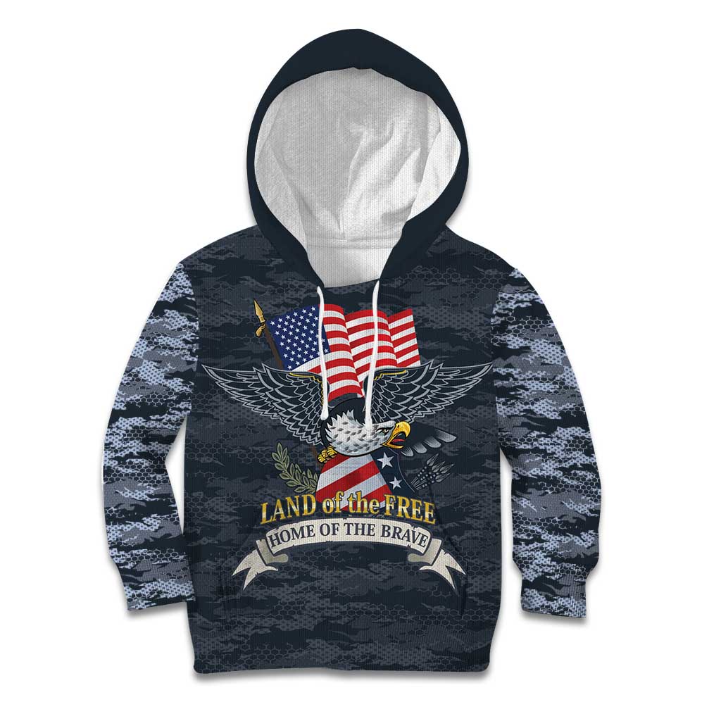 Brave Souls Remembered Patriotic Military Tribute Art Kid Hoodie