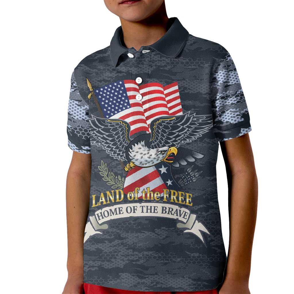 Brave Souls Remembered Patriotic Military Tribute Art Kid Polo Shirt