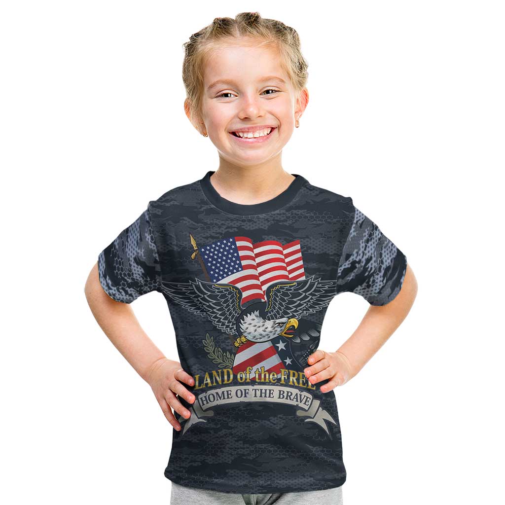 Brave Souls Remembered Patriotic Military Tribute Art Kid T Shirt