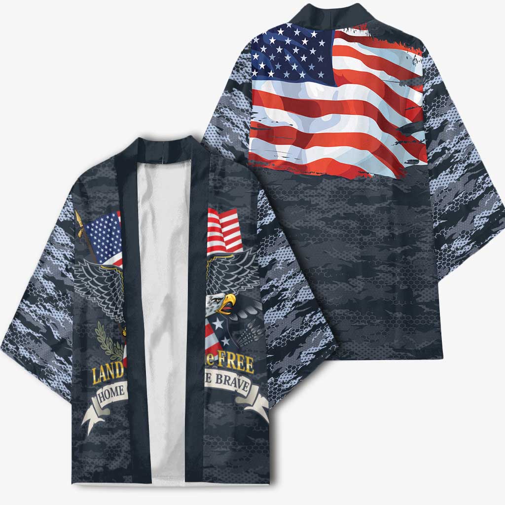 Brave Souls Remembered Patriotic Military Tribute Art Kimono