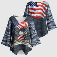 Brave Souls Remembered Patriotic Military Tribute Art Kimono Sleeve Blouse