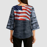 Brave Souls Remembered Patriotic Military Tribute Art Kimono Sleeve Blouse