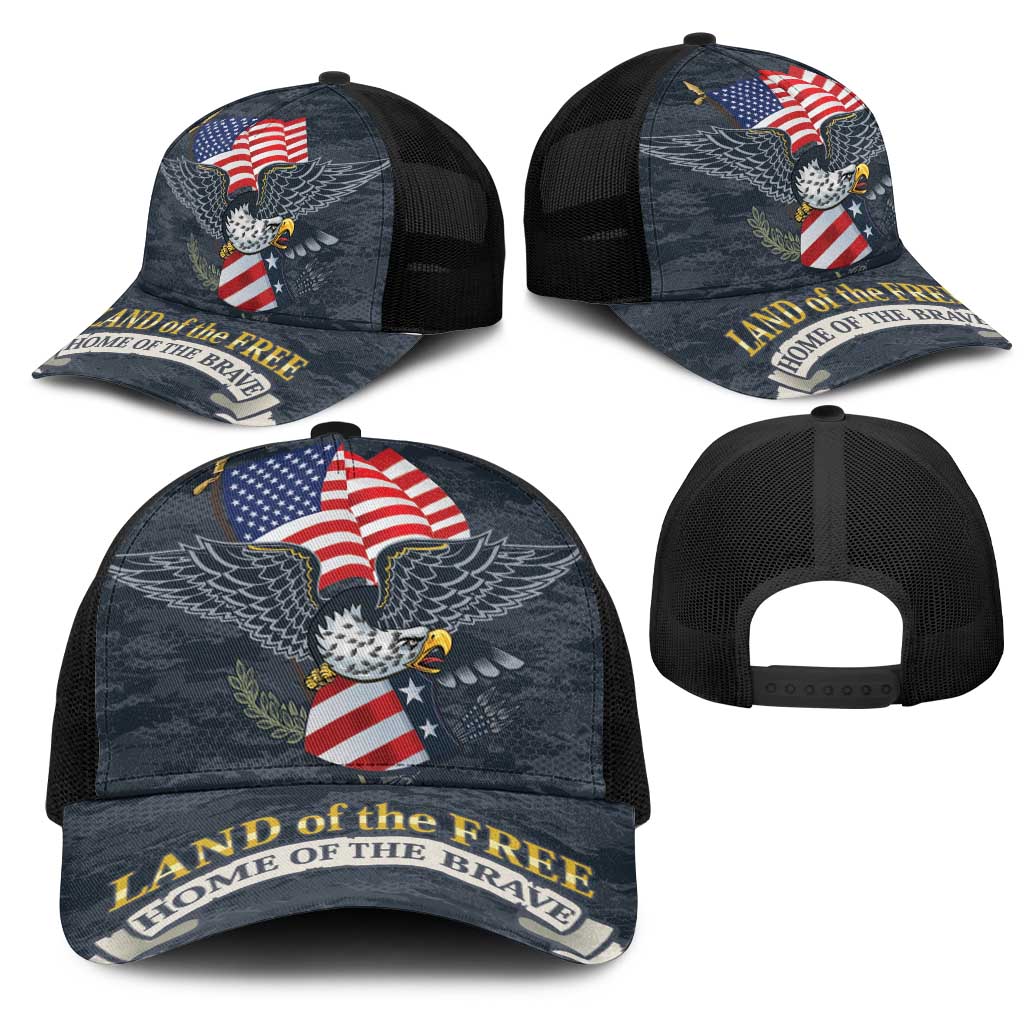 Brave Souls Remembered Patriotic Military Tribute Art Mesh Trucker Cap