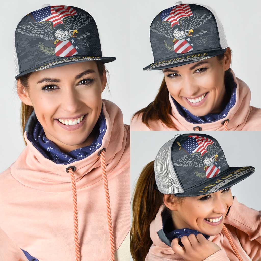 Brave Souls Remembered Patriotic Military Tribute Art Mesh Trucker Cap