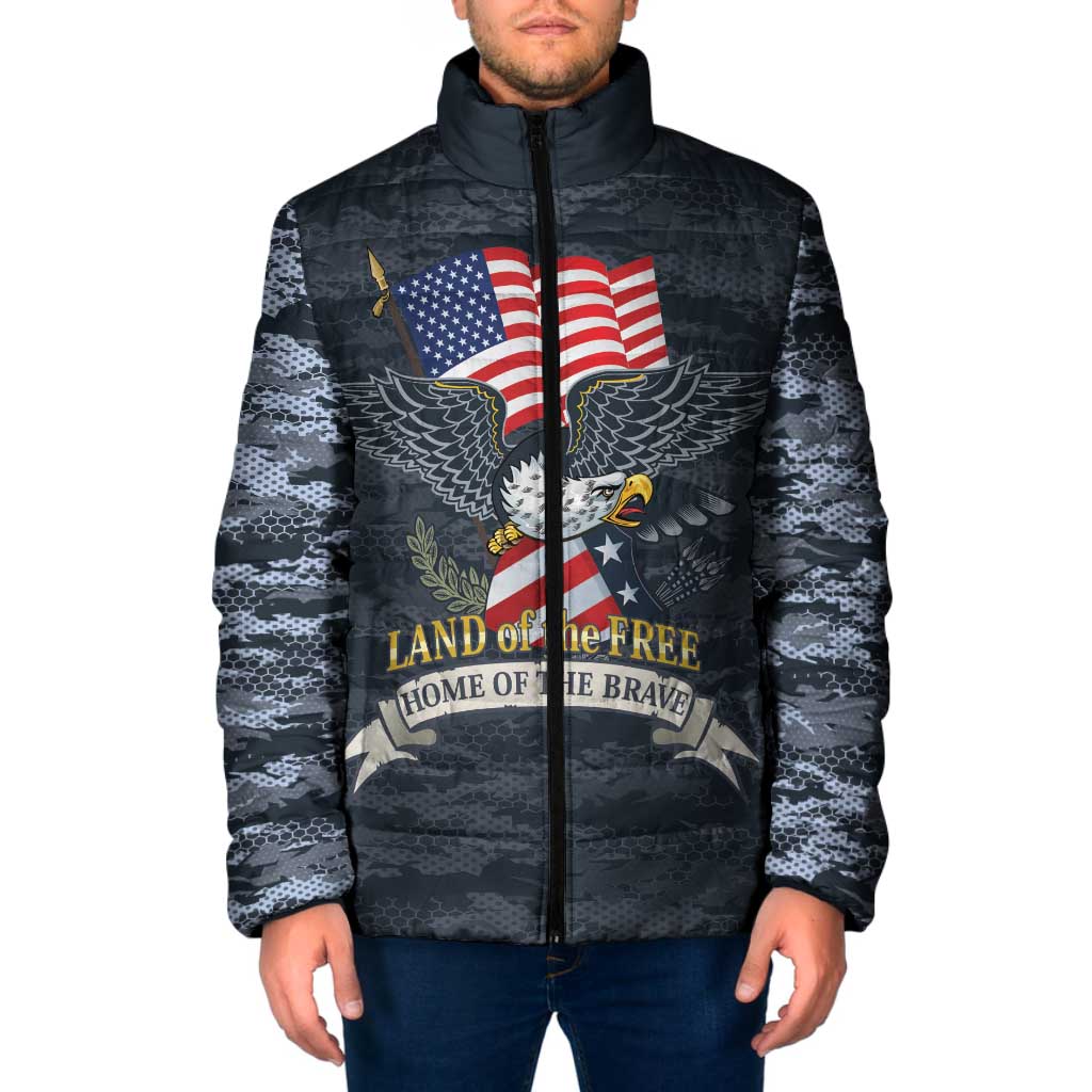 Brave Souls Remembered Patriotic Military Tribute Art Padded Jacket