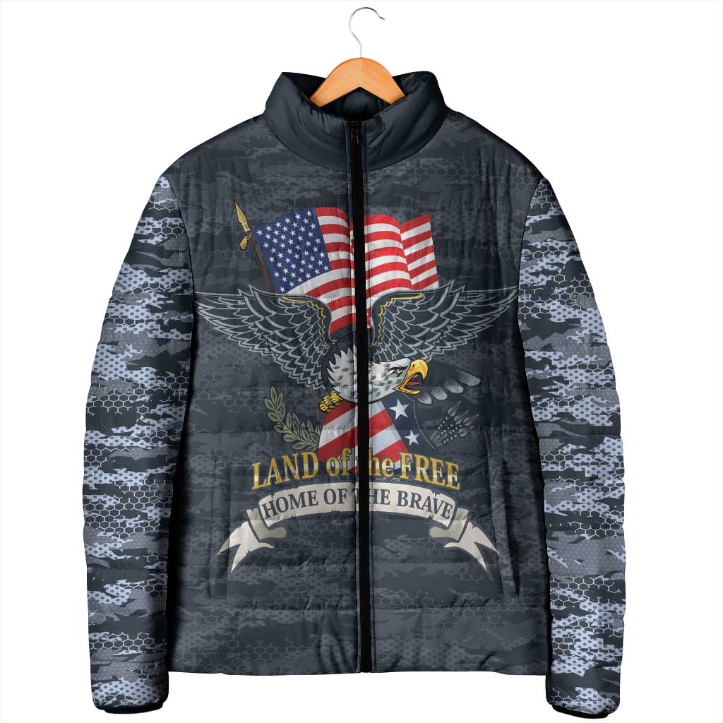 Brave Souls Remembered Patriotic Military Tribute Art Padded Jacket
