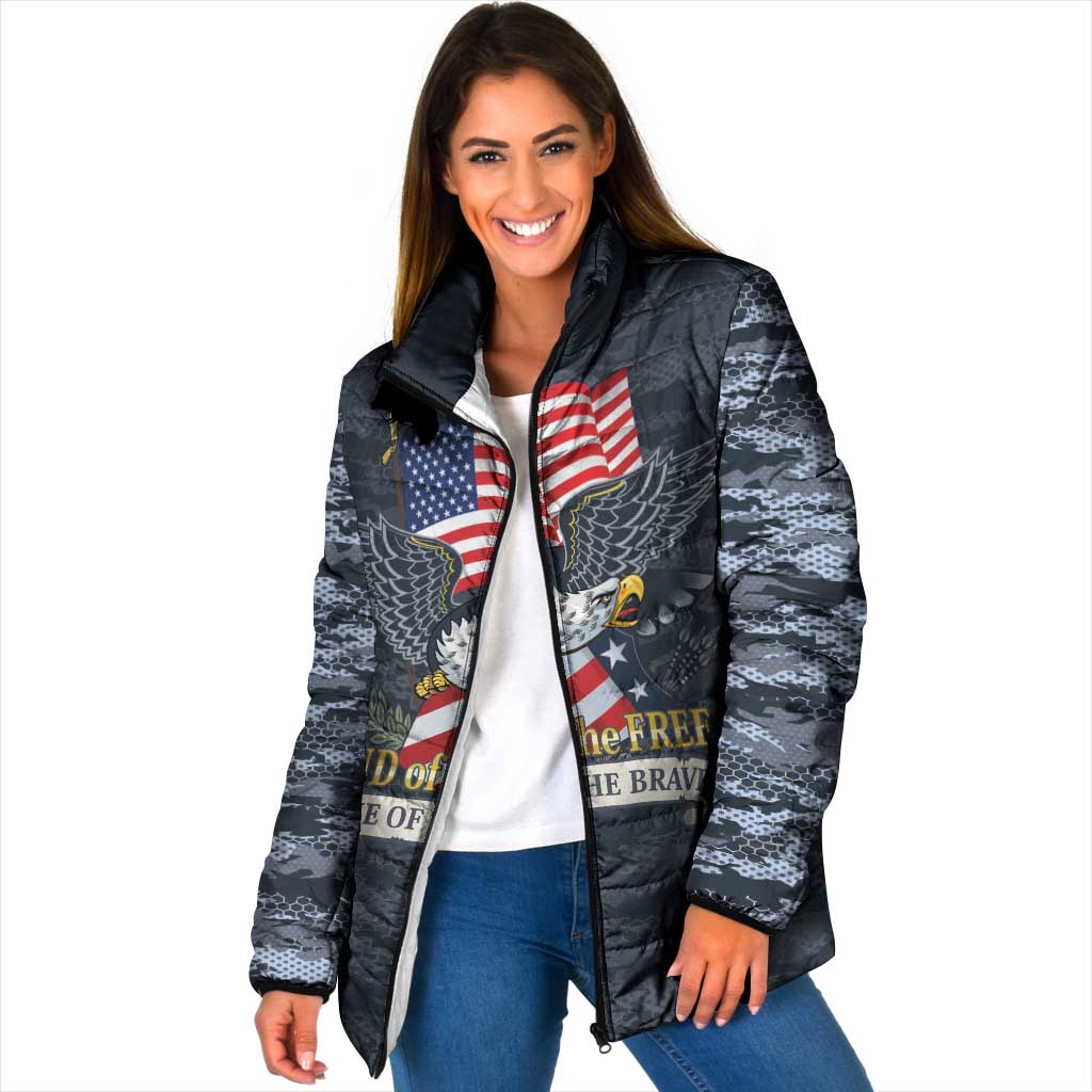 Brave Souls Remembered Patriotic Military Tribute Art Padded Jacket