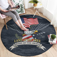 Brave Souls Remembered Patriotic Military Tribute Art Round Carpet