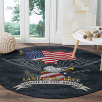 Brave Souls Remembered Patriotic Military Tribute Art Round Carpet