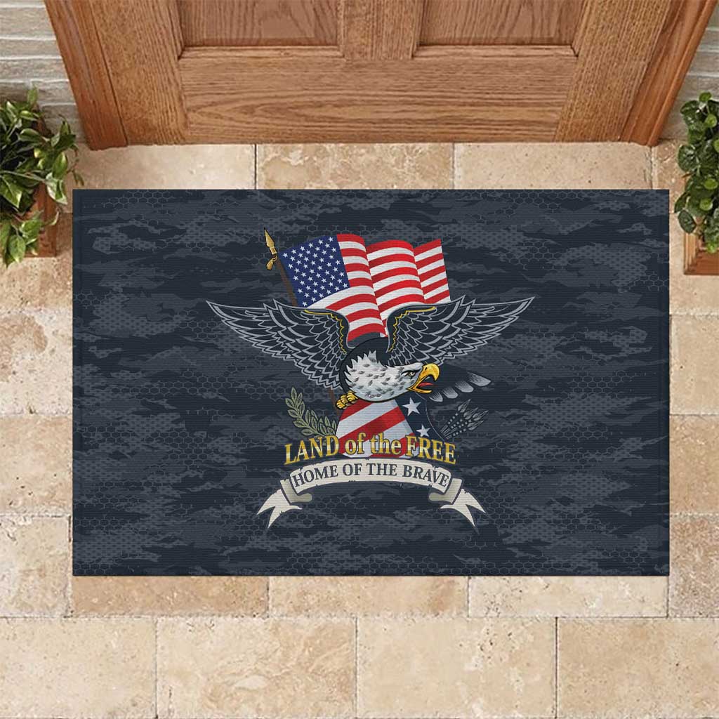 Brave Souls Remembered Patriotic Military Tribute Art Rubber Doormat