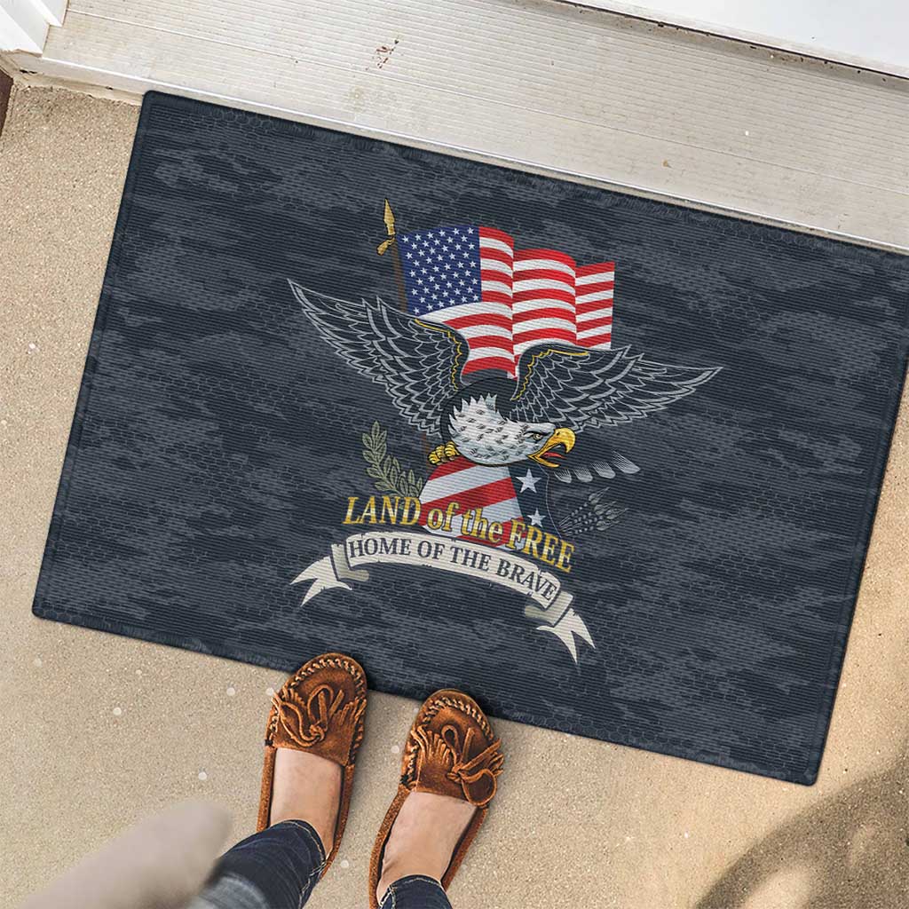 Brave Souls Remembered Patriotic Military Tribute Art Rubber Doormat