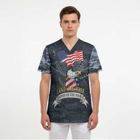 Brave Souls Remembered Patriotic Military Tribute Art Scrub Top