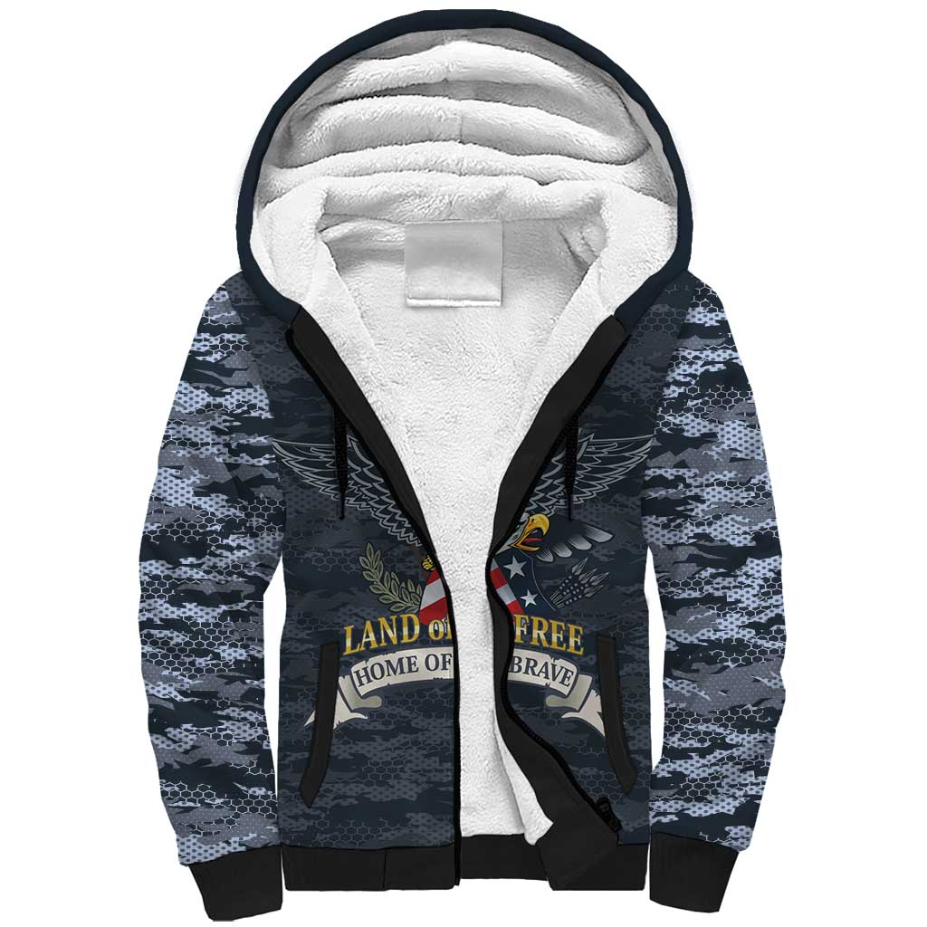 Brave Souls Remembered Patriotic Military Tribute Art Sherpa Hoodie