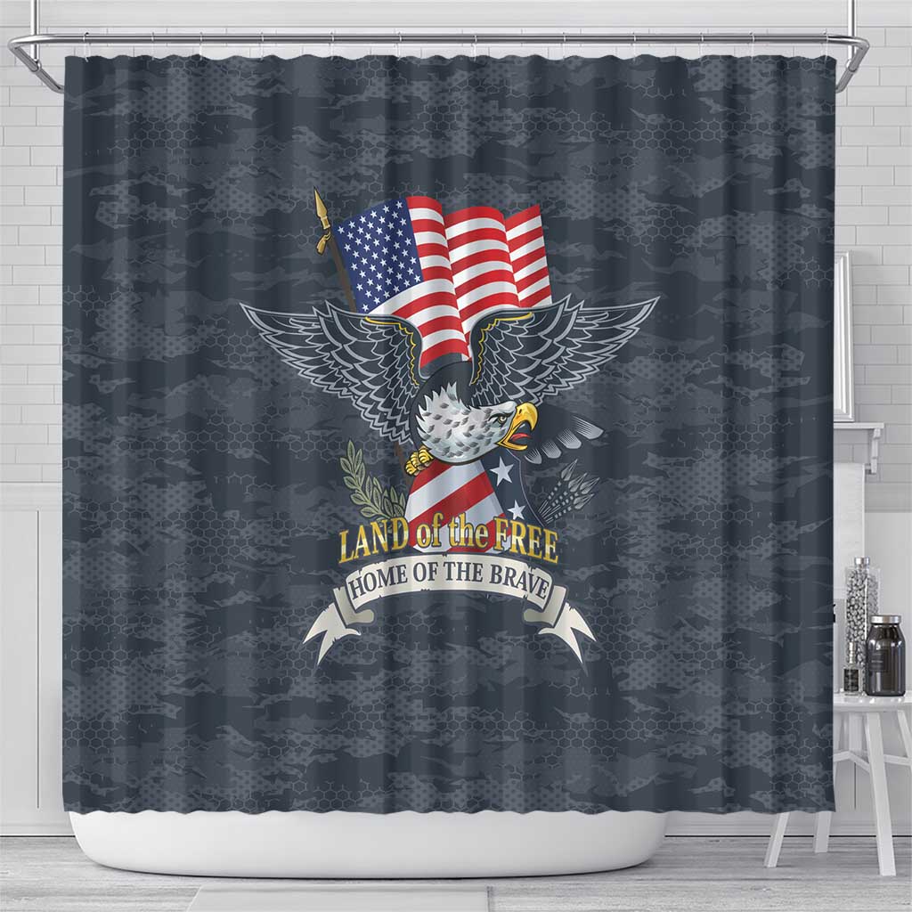 Brave Souls Remembered Patriotic Military Tribute Art Shower Curtain