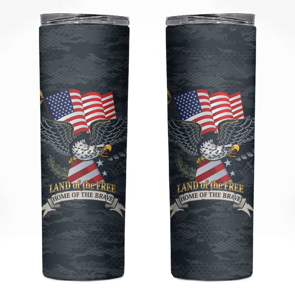Brave Souls Remembered Patriotic Military Tribute Art Skinny Tumbler
