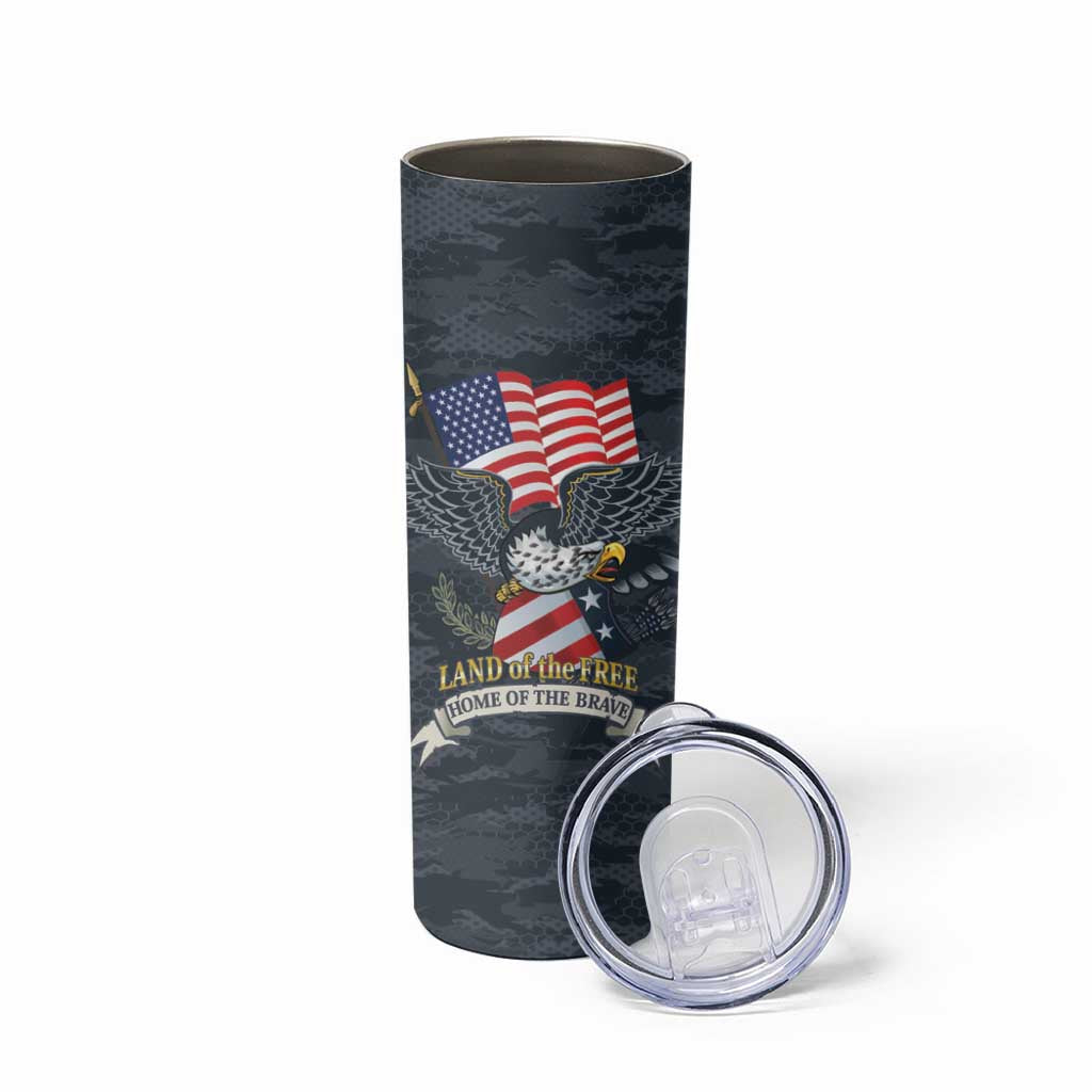 Brave Souls Remembered Patriotic Military Tribute Art Skinny Tumbler