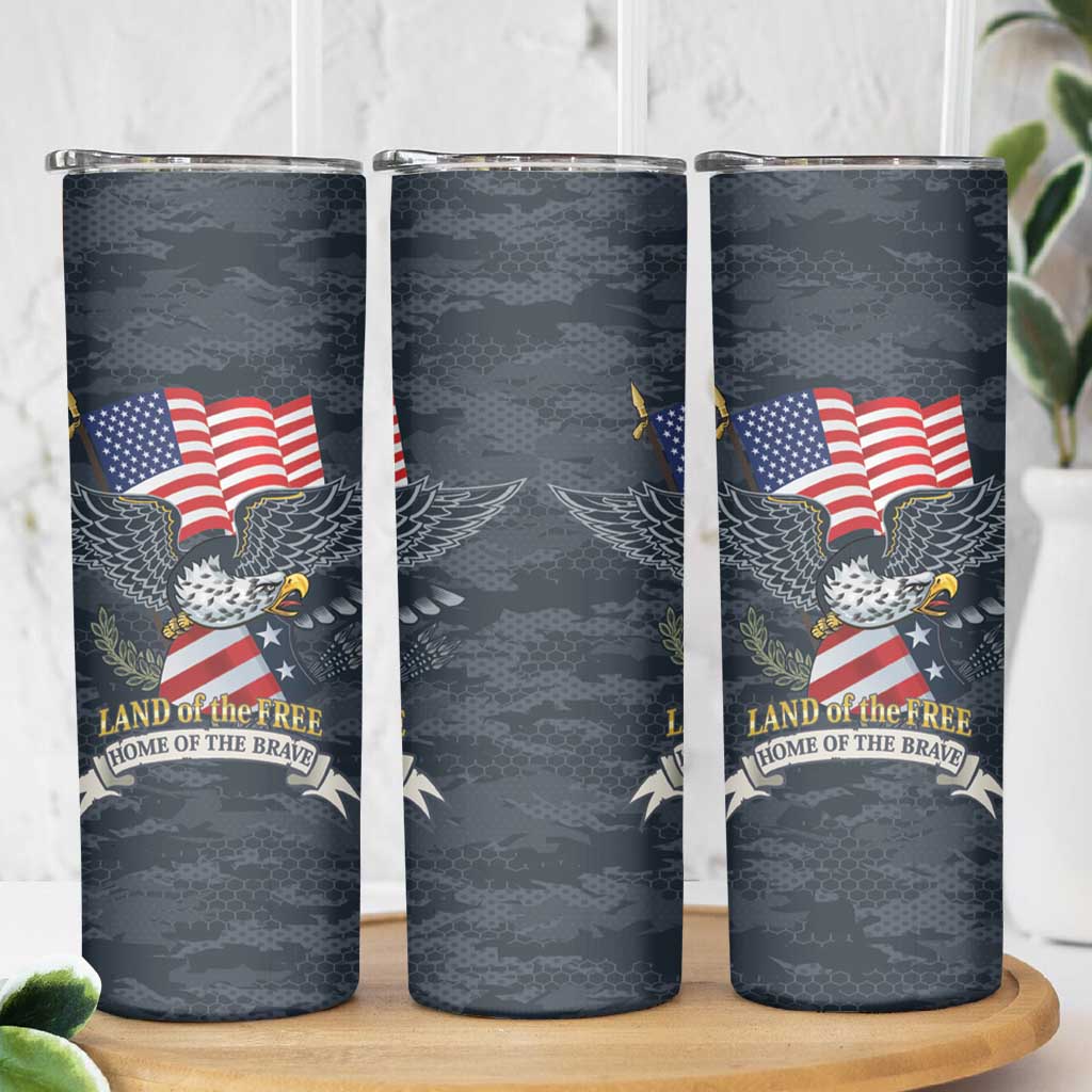 Brave Souls Remembered Patriotic Military Tribute Art Skinny Tumbler