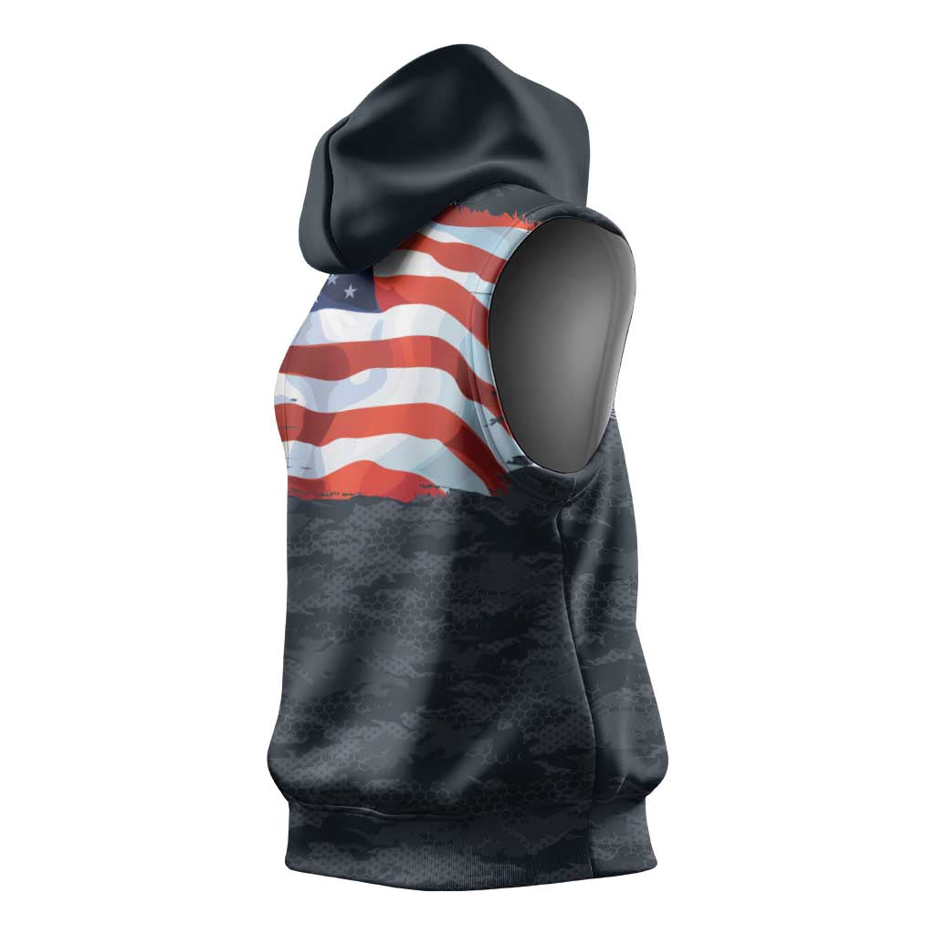 Brave Souls Remembered Patriotic Military Tribute Art Sleeveless Hoodie