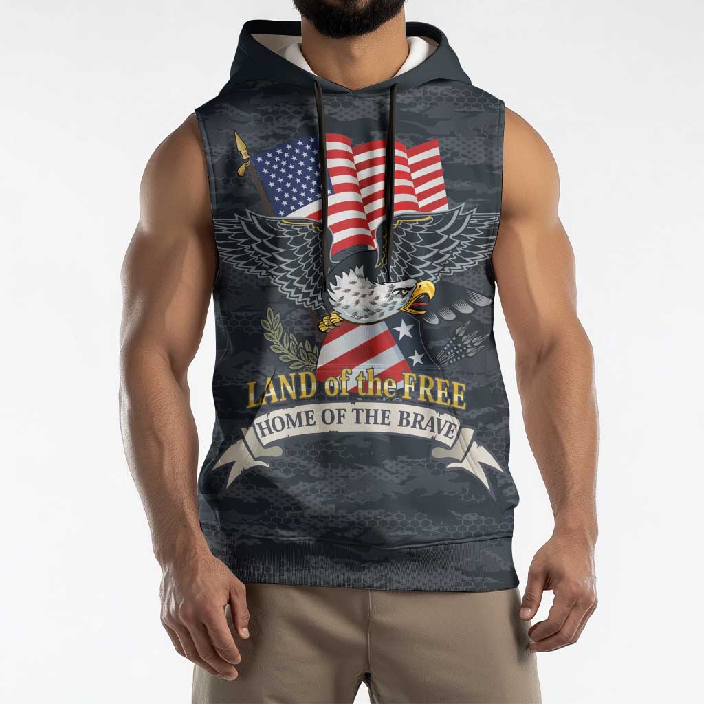 Brave Souls Remembered Patriotic Military Tribute Art Sleeveless Hoodie