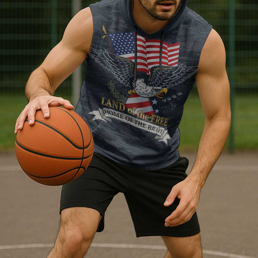 Brave Souls Remembered Patriotic Military Tribute Art Sleeveless Hoodie