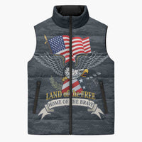 Brave Souls Remembered Patriotic Military Tribute Art Sleeveless Puffer Jacket