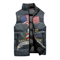 Brave Souls Remembered Patriotic Military Tribute Art Sleeveless Puffer Jacket