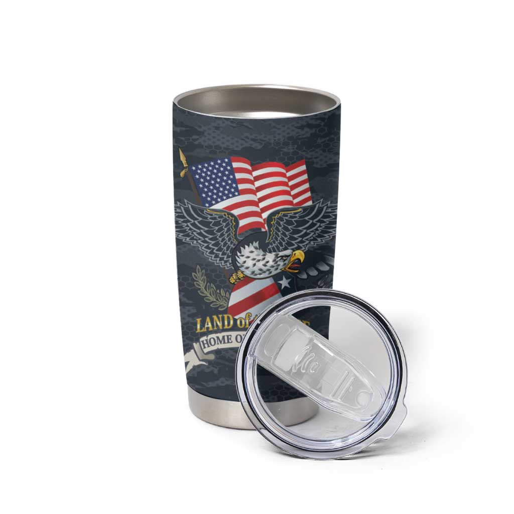 Brave Souls Remembered Patriotic Military Tribute Art Tumbler Cup