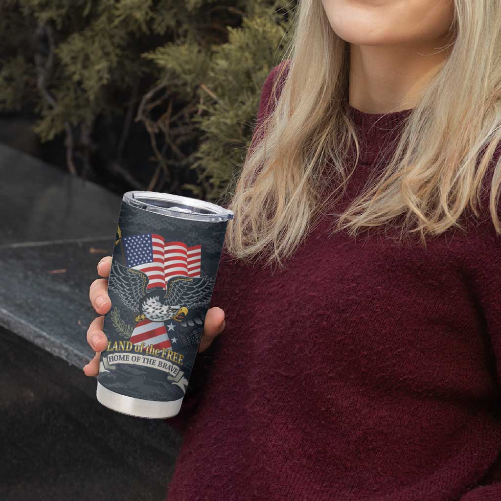 Brave Souls Remembered Patriotic Military Tribute Art Tumbler Cup