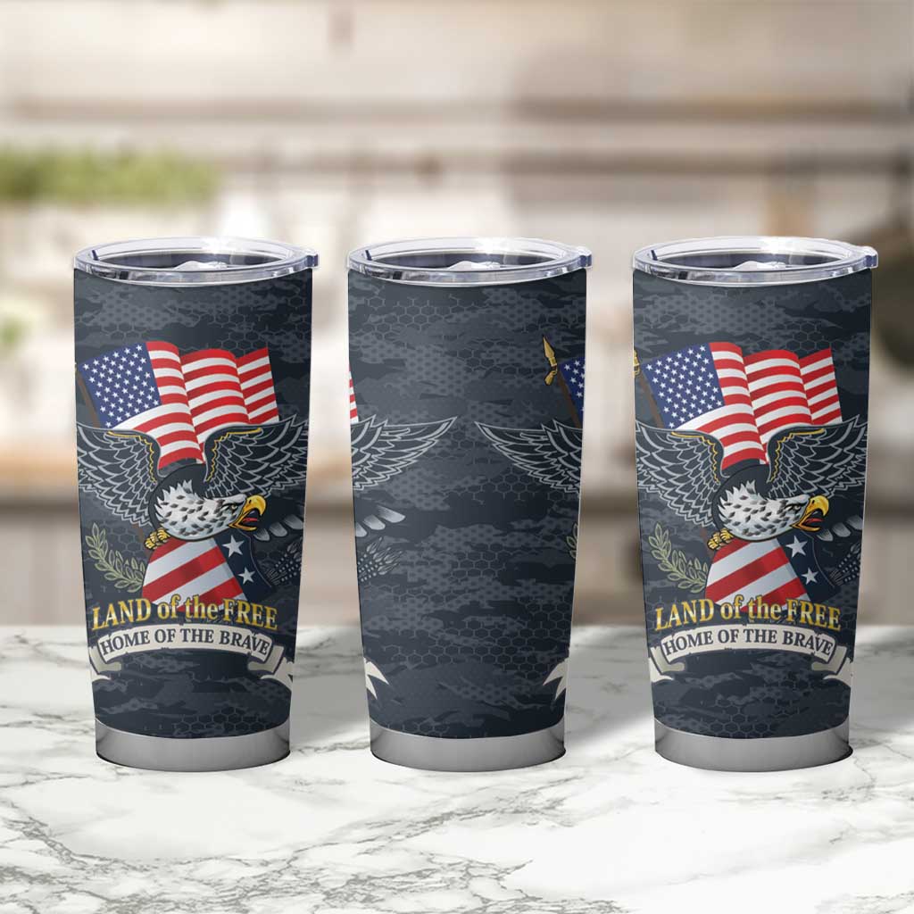 Brave Souls Remembered Patriotic Military Tribute Art Tumbler Cup