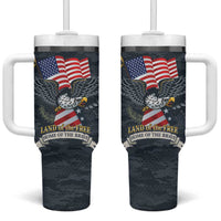 Brave Souls Remembered Patriotic Military Tribute Art Tumbler With Handle