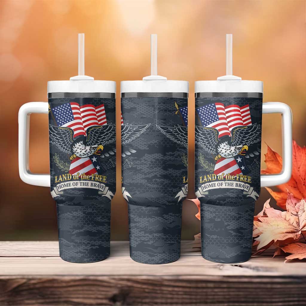 Brave Souls Remembered Patriotic Military Tribute Art Tumbler With Handle