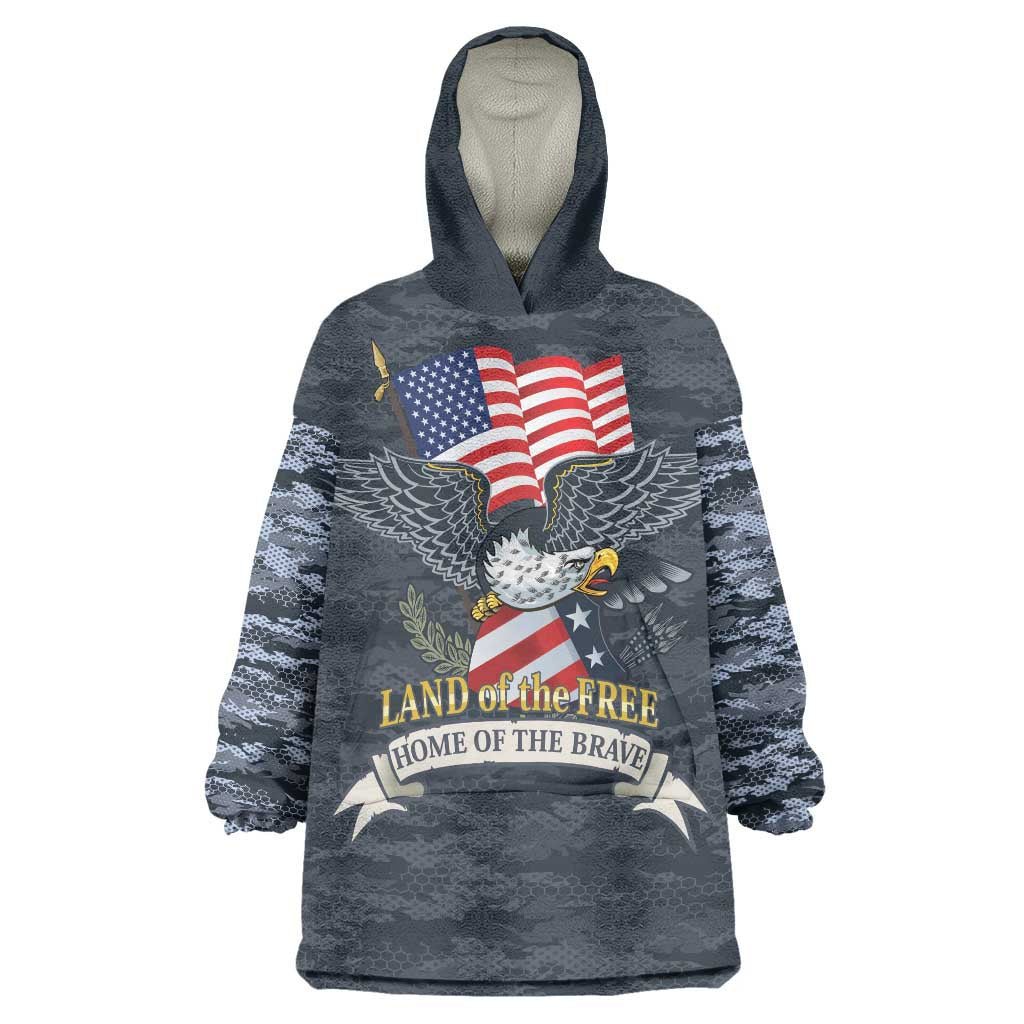 Brave Souls Remembered Patriotic Military Tribute Art Wearable Blanket Hoodie