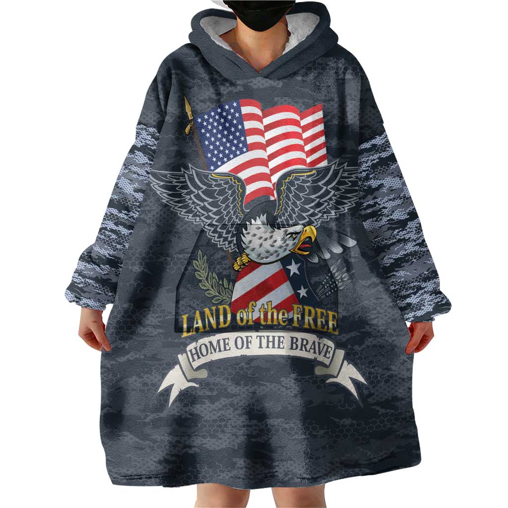 Brave Souls Remembered Patriotic Military Tribute Art Wearable Blanket Hoodie