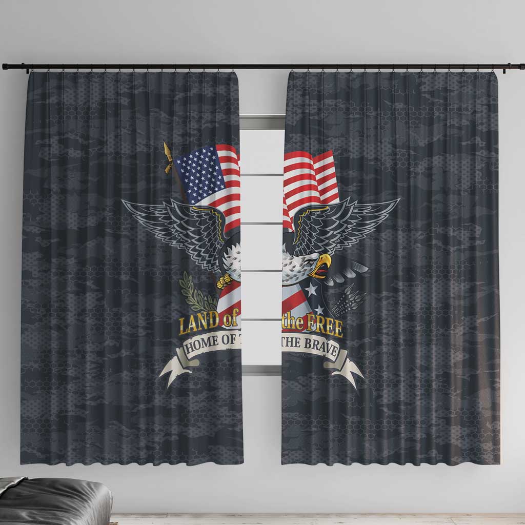 Brave Souls Remembered Patriotic Military Tribute Art Window Curtain
