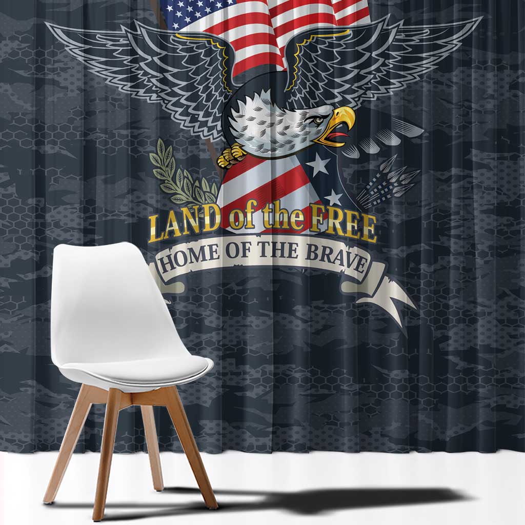 Brave Souls Remembered Patriotic Military Tribute Art Window Curtain