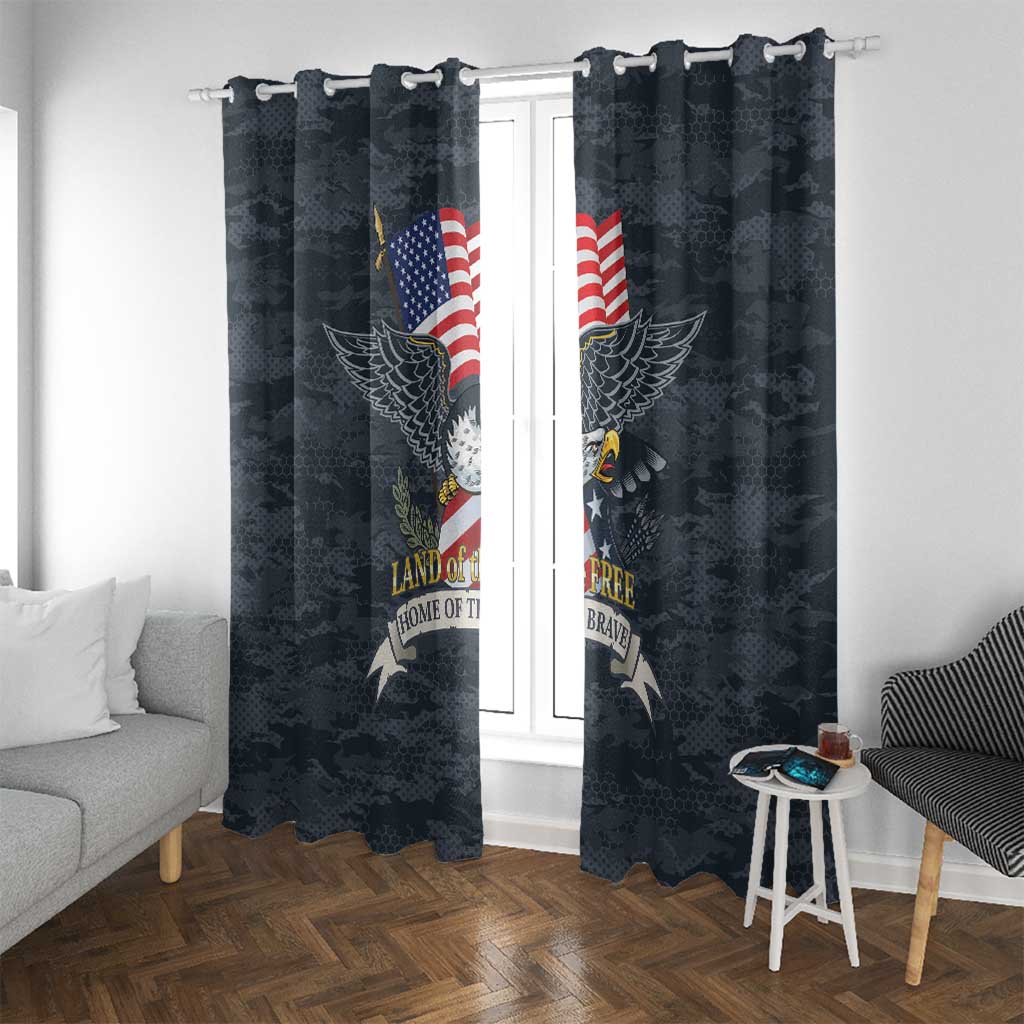 Brave Souls Remembered Patriotic Military Tribute Art Window Curtain