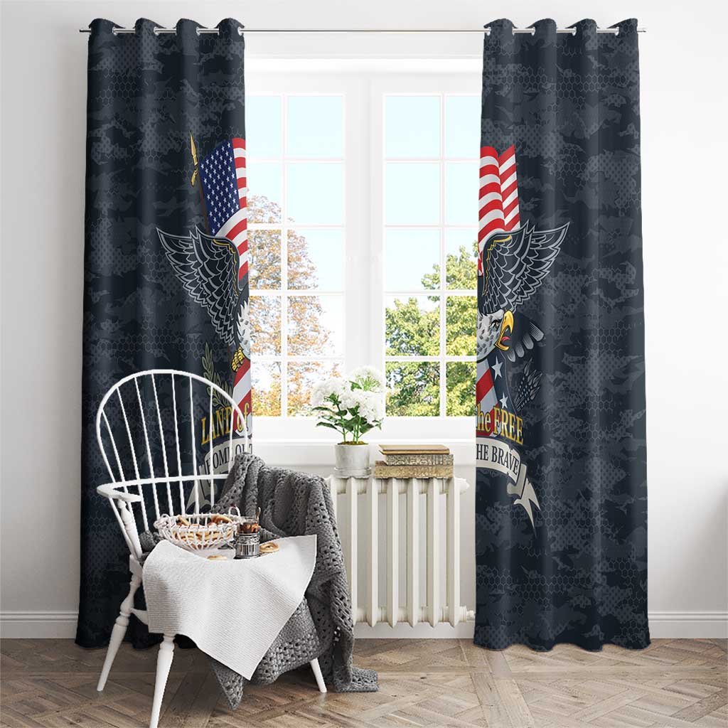 Brave Souls Remembered Patriotic Military Tribute Art Window Curtain