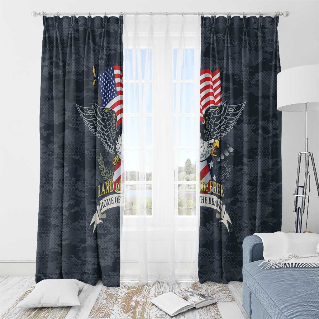 Brave Souls Remembered Patriotic Military Tribute Art Window Curtain