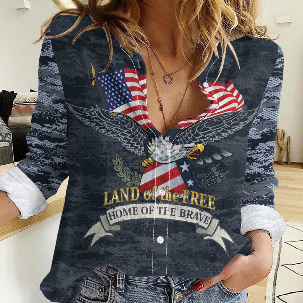 Brave Souls Remembered Patriotic Military Tribute Art Women Casual Shirt