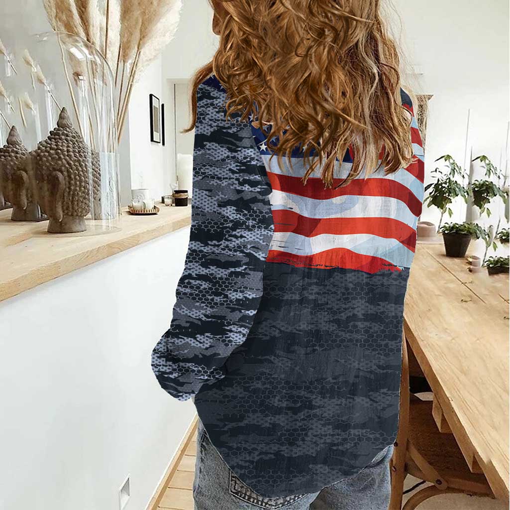 Brave Souls Remembered Patriotic Military Tribute Art Women Casual Shirt