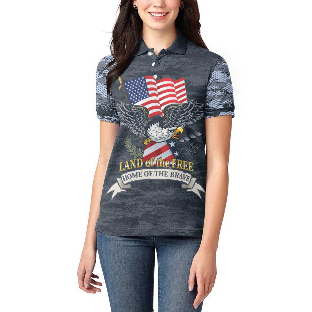 Brave Souls Remembered Patriotic Military Tribute Art Women Polo Shirt